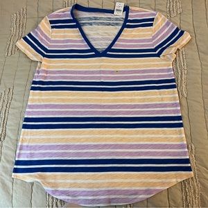 LOFT V-Neck Striped T-Shirt - Size M